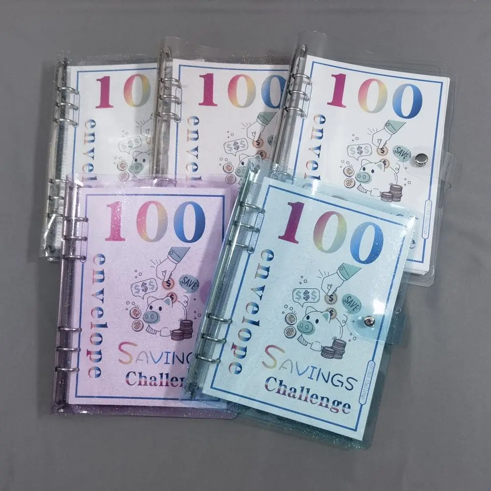 

Financial Management 100 Envelope Savings Challenge Loose-Leaf Cherry Blossom 100 Envelope Challenge Binder PVC Sparkling