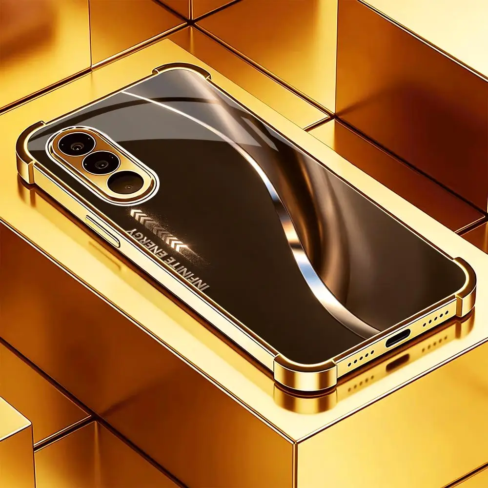Luxurious streamline glossy black Exquisite glass phone case for Samsung Galaxy S26 S25 S24 S23 S22 FE,Ultra,Plus Dropresistant