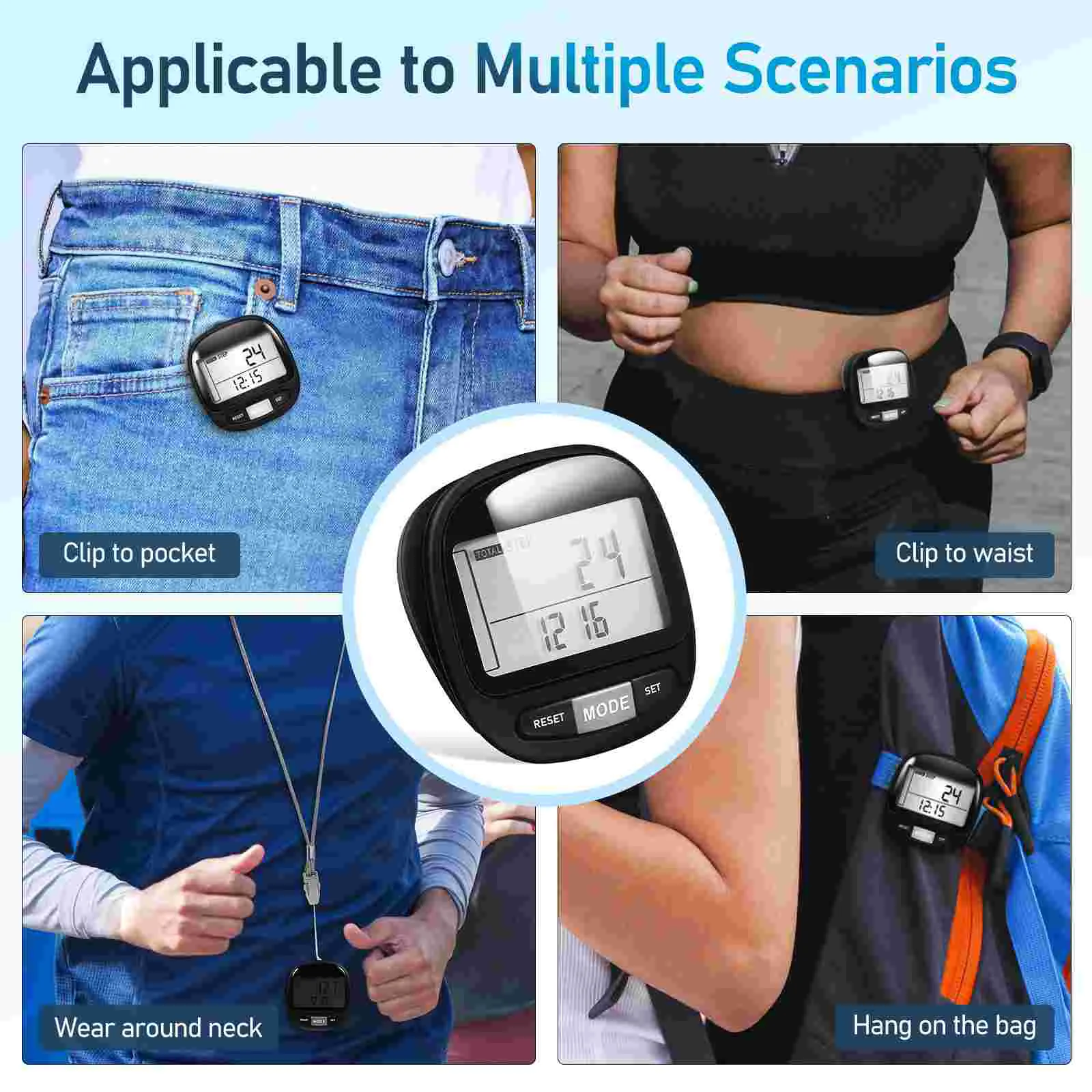 Accurate Counting Pedometer For Portable Pedometers Clip On Step Counter Hiking Walking Counter Outdoor Pedometer