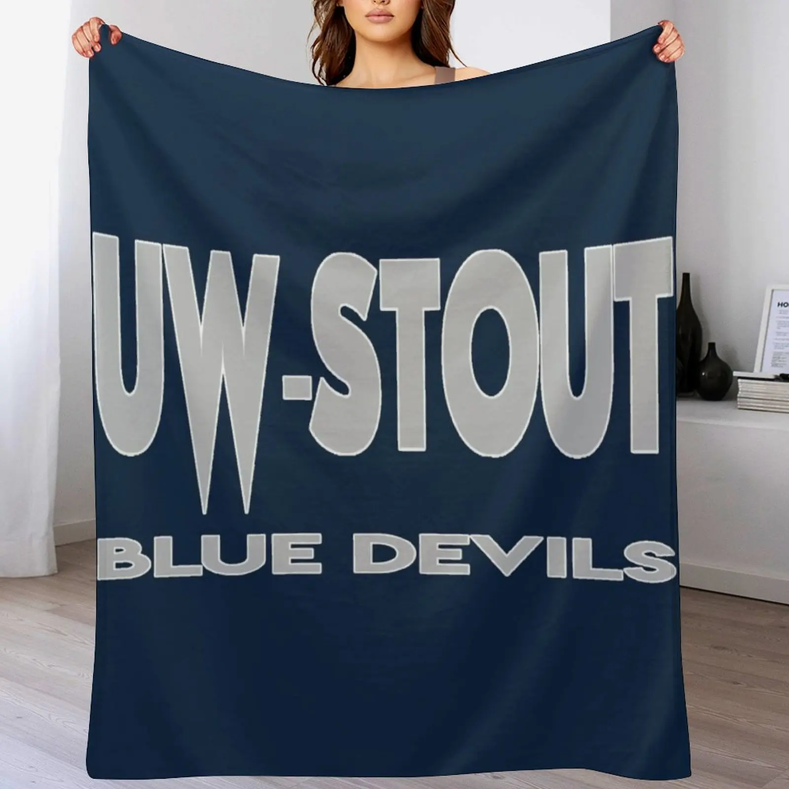 University of Wisconsina??Stout Throw Blanket heavy to sleep Furry Plaid wednesday Blankets