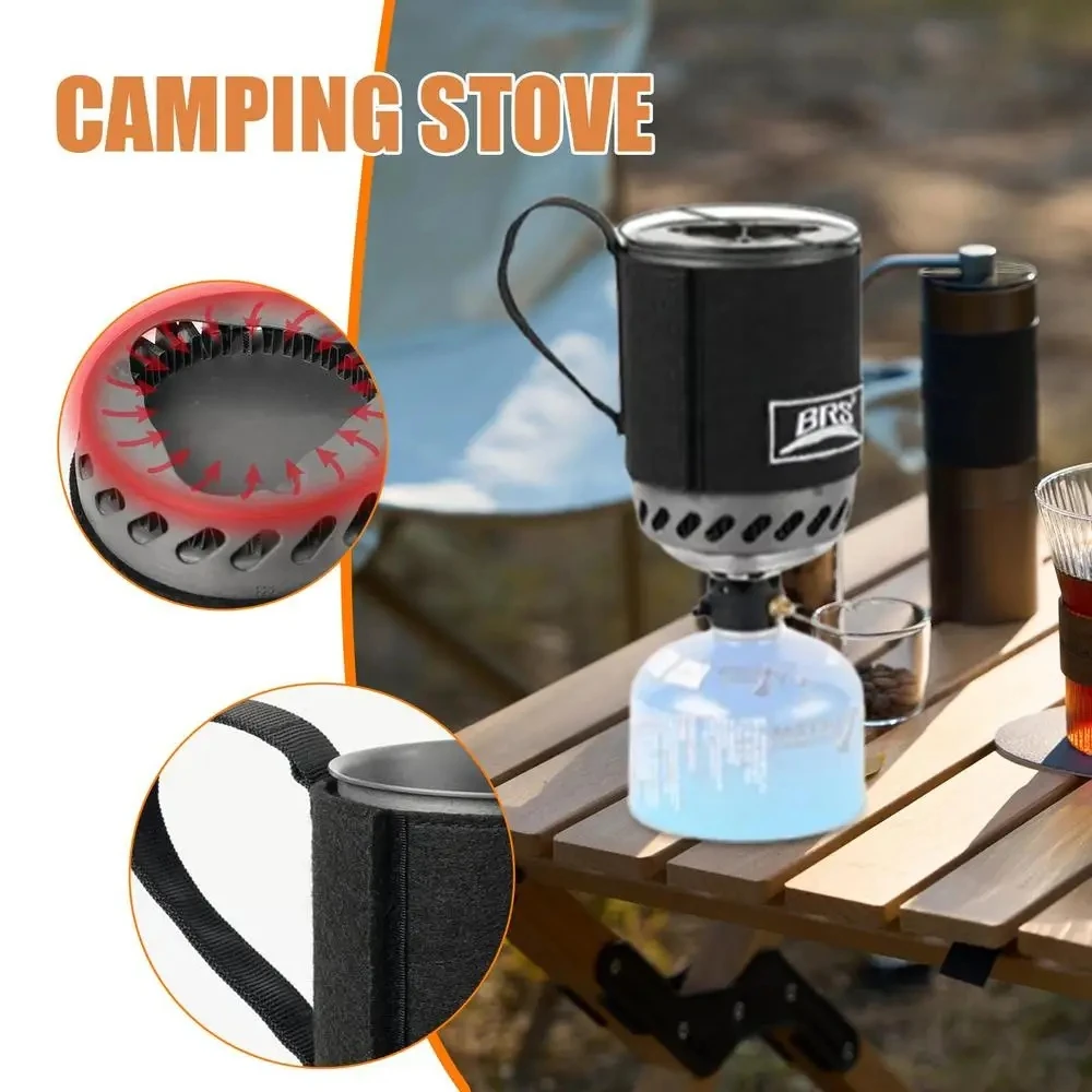 1500W BRS 61 Outdoor Integrierter Wärmesammeltopf-Brenner Ultraleichter Tragbarer Wanderkocher Rucksack-Kochsystem – Detail 1