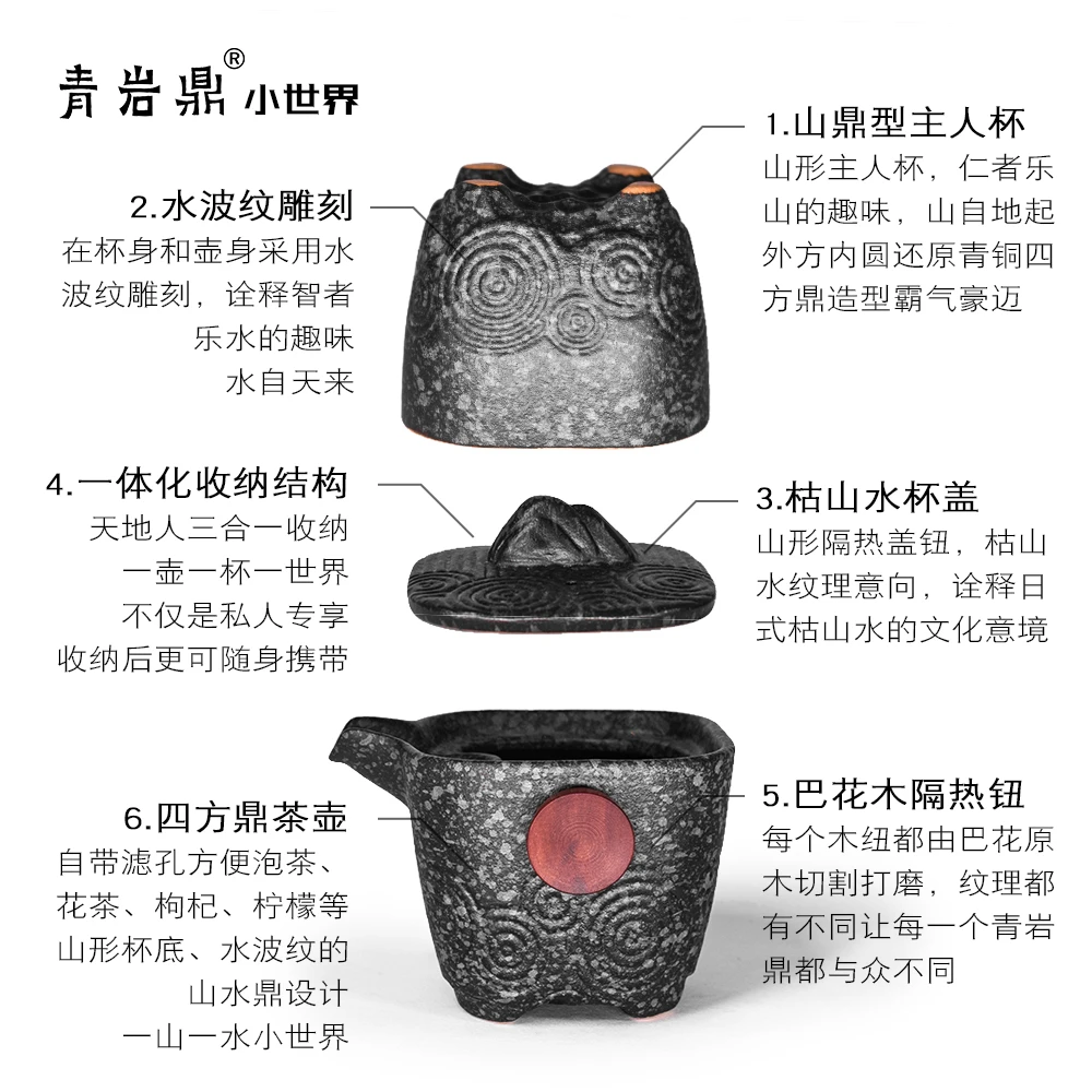 Qingyan Ding/Ceramic Kuake Cup/Kung Fu Tea Set/Creative Teapot/Tea Cup Business Gift/Gift to Elderly