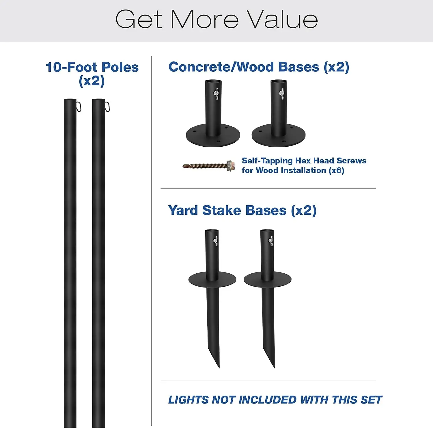 

Струнные световые стойки — 2 шт. — расширения до 10 футов — универсальные варианты монтажа в комплекте — прямые продажи с фабрики