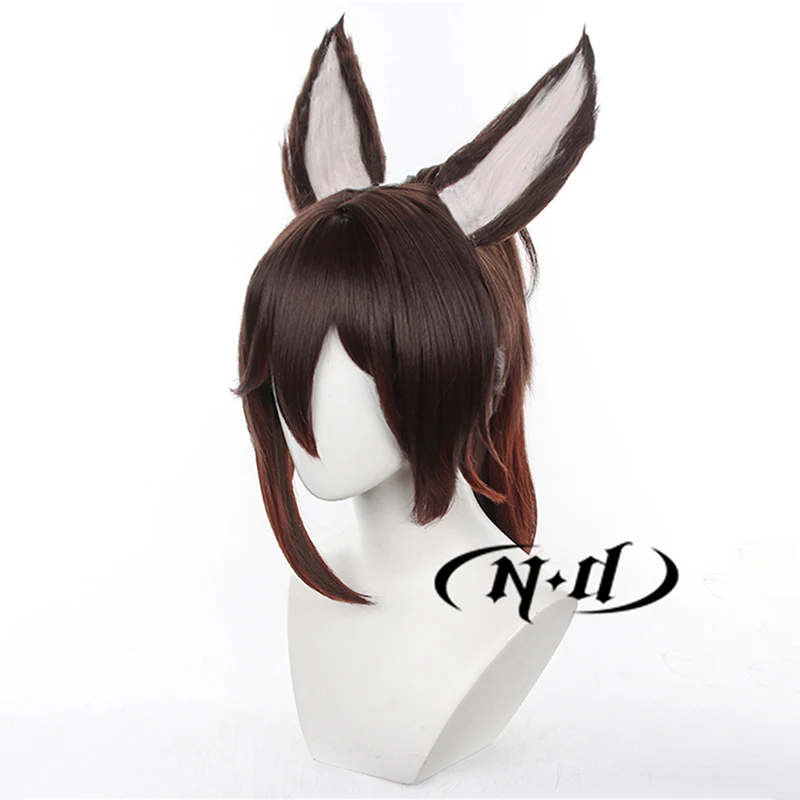 ND Honkai 스타 레일 코스프레 가발 Tingyun Cosplay Brwon 헤어 가발 크리스마스 파티 게임 Comic Con Coser Synthetic