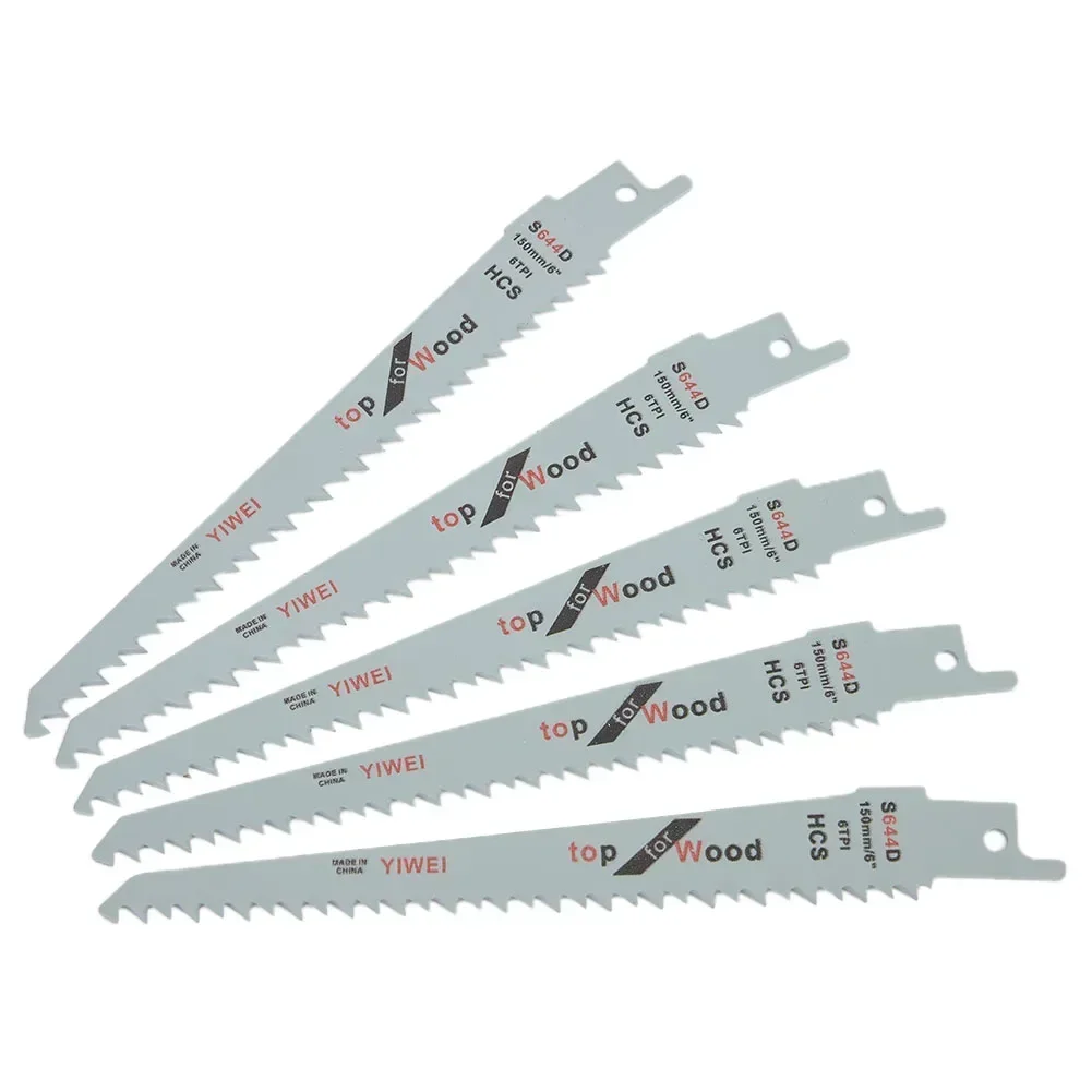 

5x 6inch Reciprocating Saw Blade S644D Flexible For Plastic & Wood Cutting 1/2inch Connection For ELU Flex Me&tabo PorterC&able