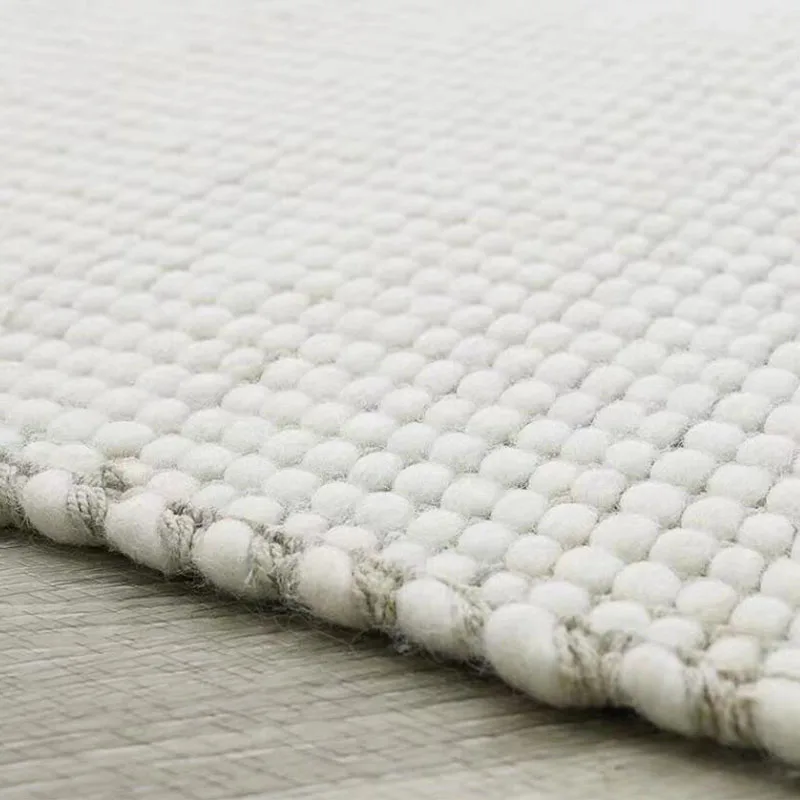 India Wool Carpet Living Room Solid Color Hand Woven Modern Area Rug for Bedroom Home Simple Decor Large Non-slip Coffee Mat