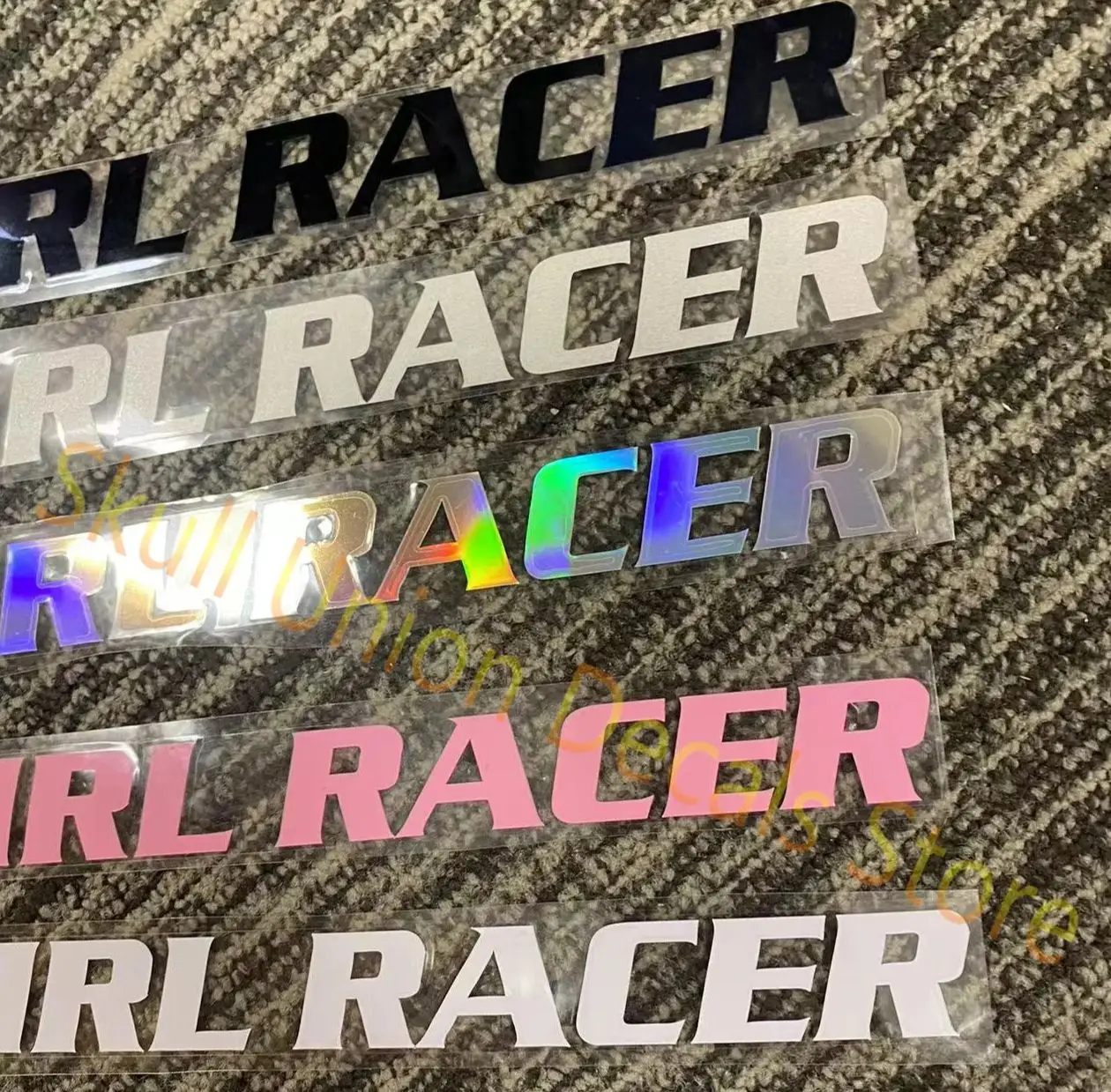 GIRL RACER Car Decals Sticker Motorcycle Helmet Funny Waterproof Reflective Sticker Vinyl Car Window windshield Decals Styling