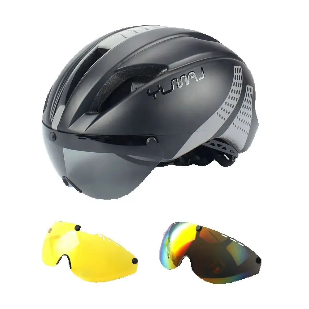 

Bicycle Helmet Bike Time Trial Men lens Cycle Helmet Magnetic Buckle cycling Helmet With goggle Bike Helmet Road Casco Ciclismo