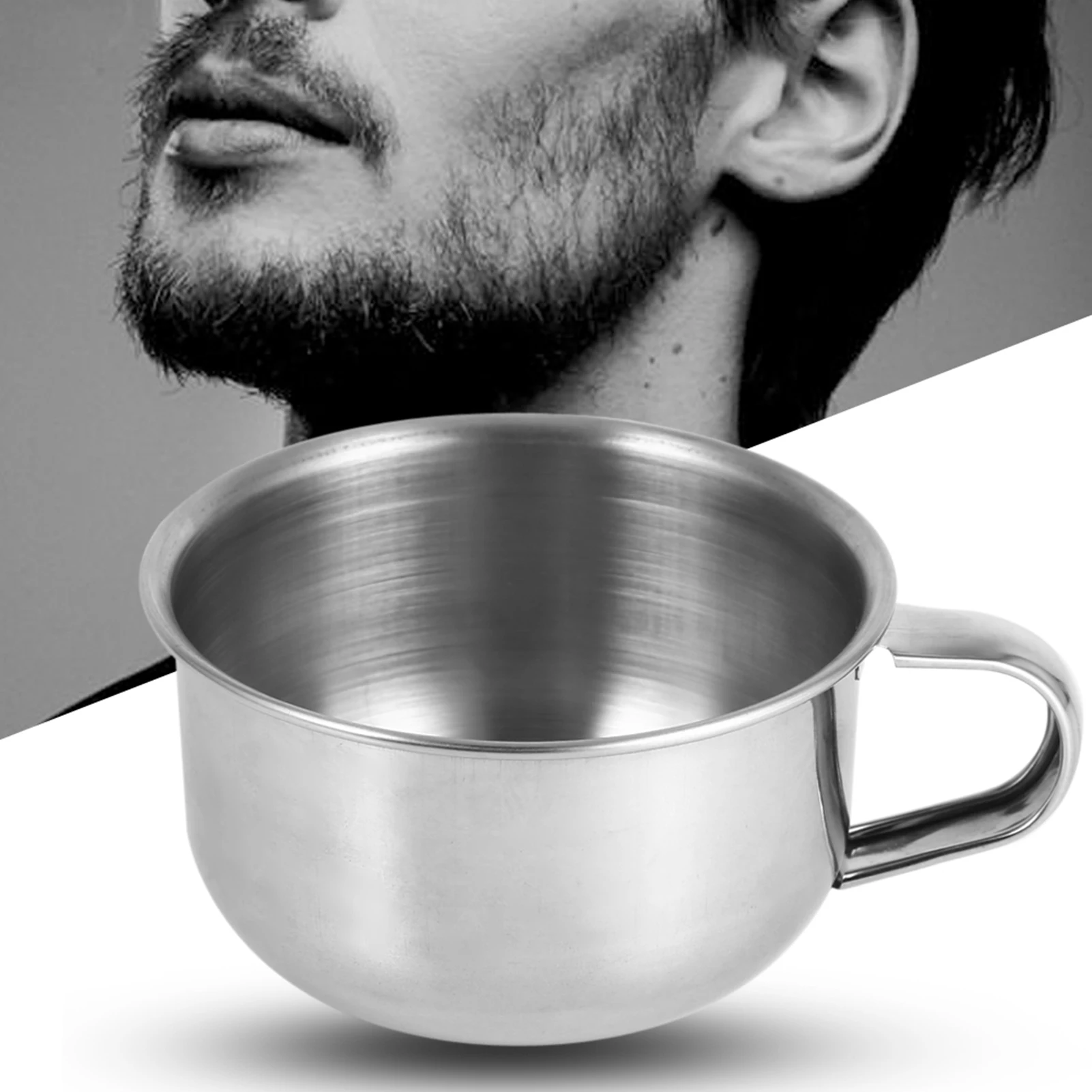 New Stainless Steel Metal Shaving Soap Mug Bowl Cup   Cleansing Foam Tool For Man Shaving Mug Stainless Steel Bowl view 2