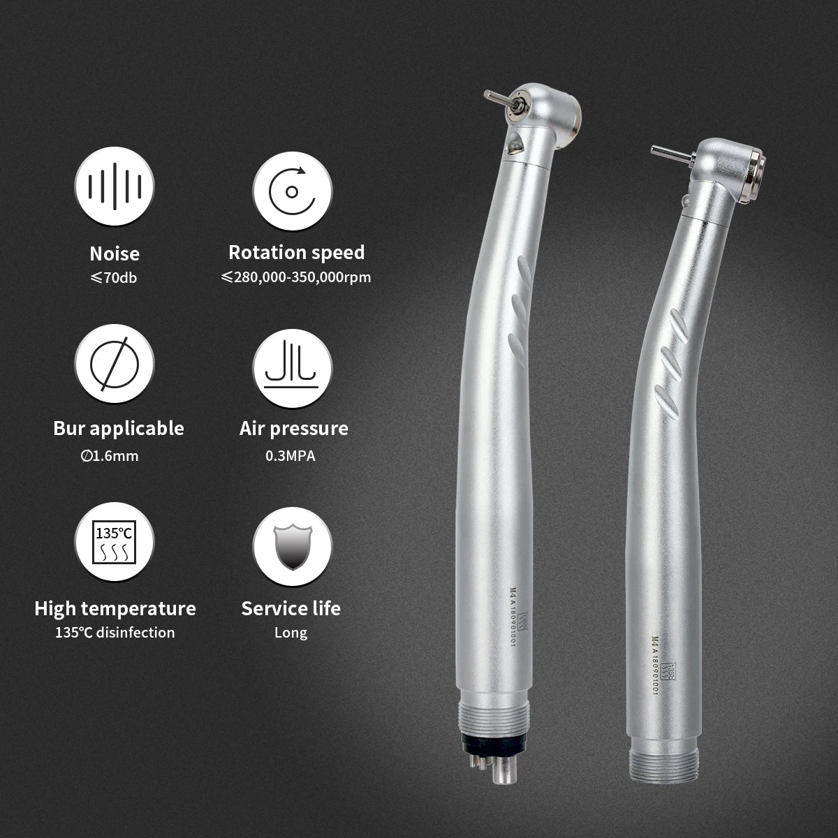 Dental LED Integrated E-generator High Speed Handpiece Standard Head Push Button 3  Water Spray 2/4 Holes