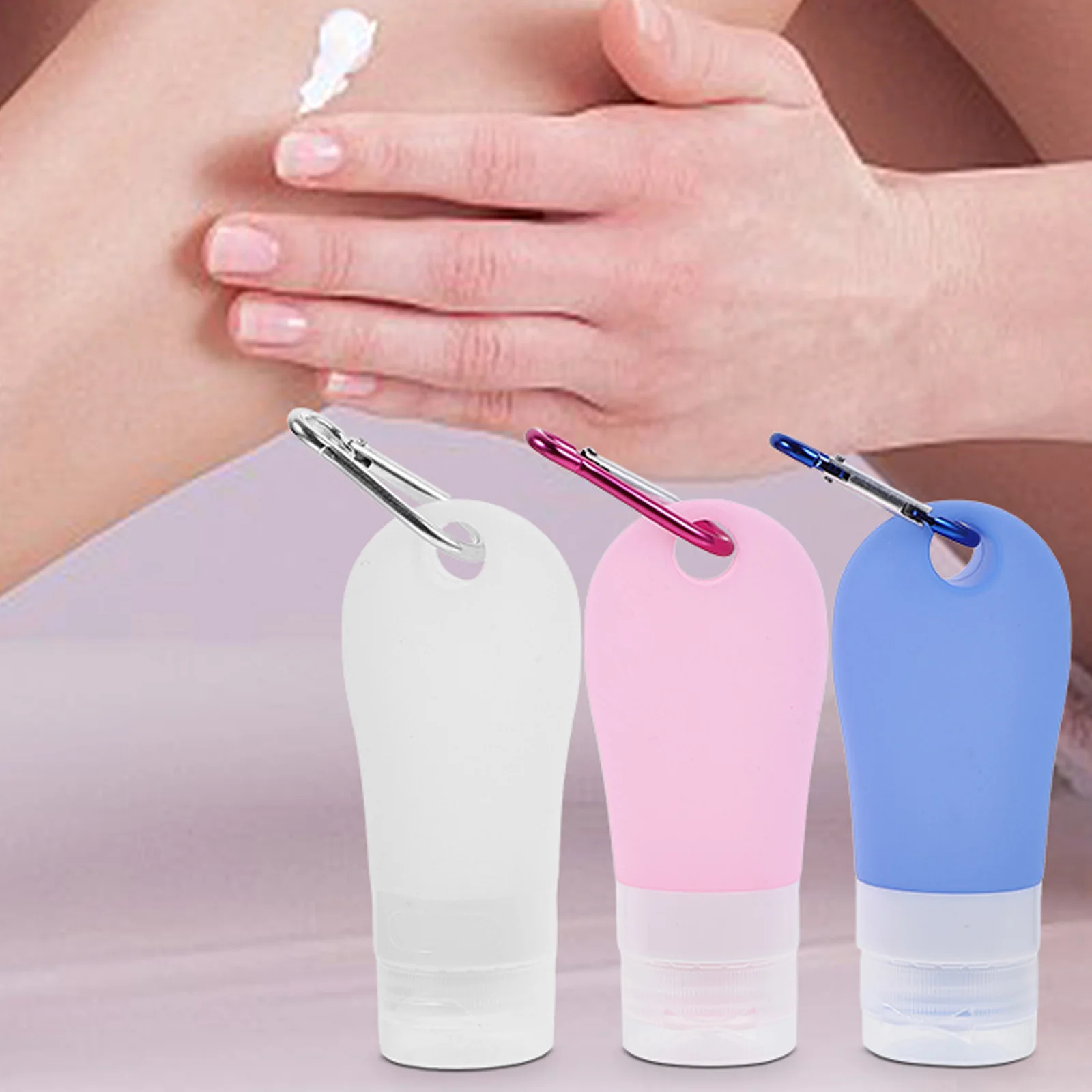 

Silica Gel Travel Bottles Portable Mini Dispenser Squeeze Bottle Leakproof Shampoo Container Storage Solution