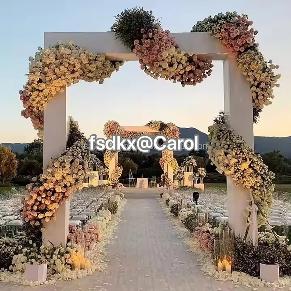 Wedding Arch Background Stand White Metal Flower Backdrop Decor IMetal Arch Backdrop Event Decoration For Party