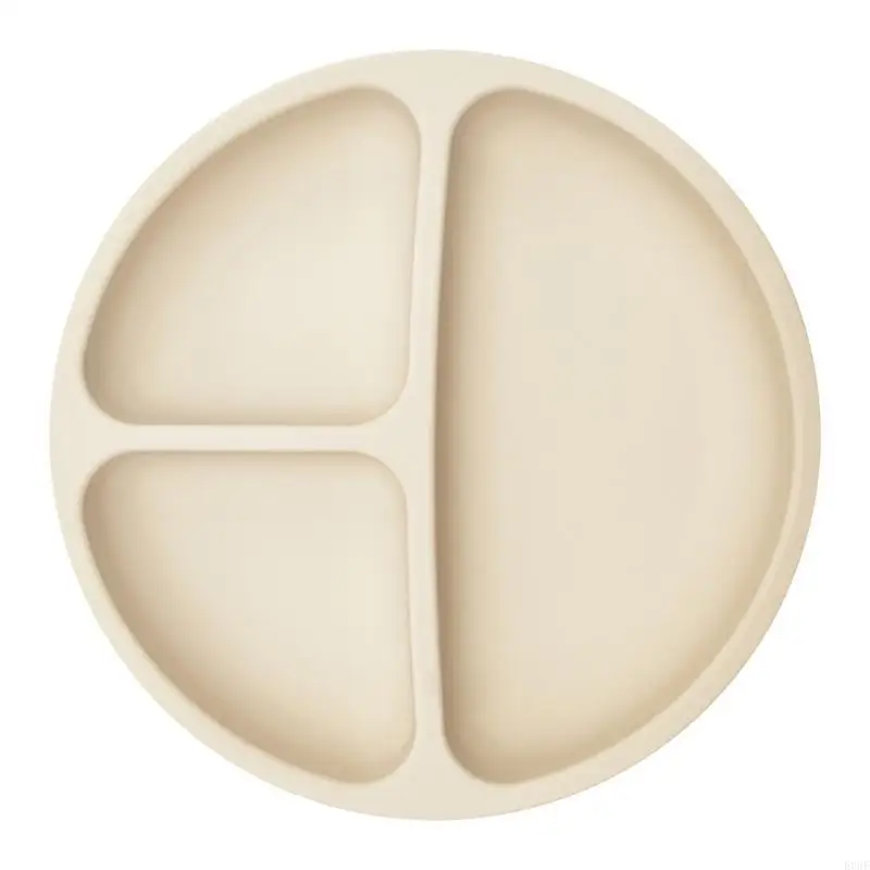 

E06F Infants Feeding Non Slip Bowl Silicone Sucker Divided Plate Mat