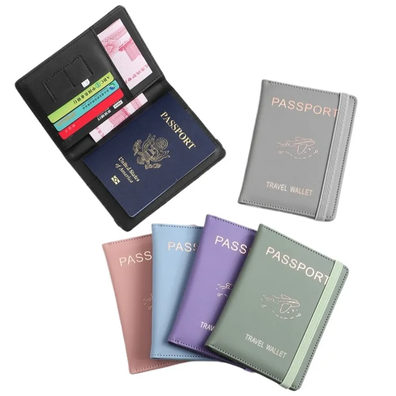 

1pc Blocking RFID Passport Holder Multi-Function Passport Cover Case Sleeve with ID Credit SIM Card Slot Pocket PU Leather
