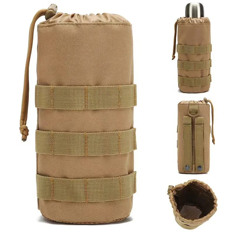 

1pc Molle System Tactical Mug Bag Mesh Sling Bag Sundries Outdoor Travel Camping Water Bottle Bag