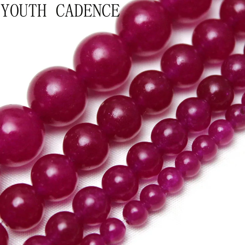 

Natural Stone Matte Dark Rose Red Chalcedony Round Loose Beads For jewelry Making DIY Bracelet Necklace 4/6/8/10/12MM Strand