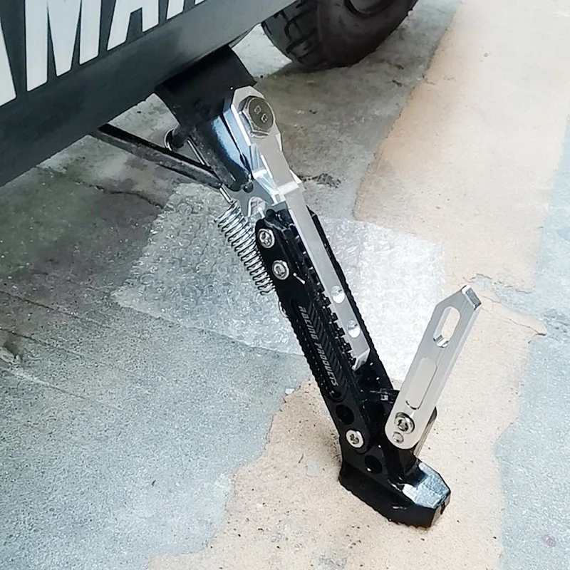Universal Motorcycle Kickstand Side Support Kick Bracket Foot Stand Adjustable Side Tripod for Electric Motorbike Scooter Moped