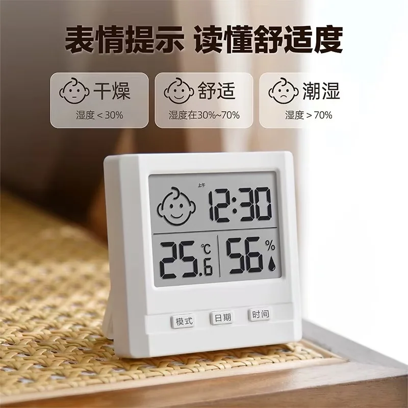 Riters Electronic Humidity and Temperature Meter with Time and Date Display for Home, High Precision, and Refrigerator