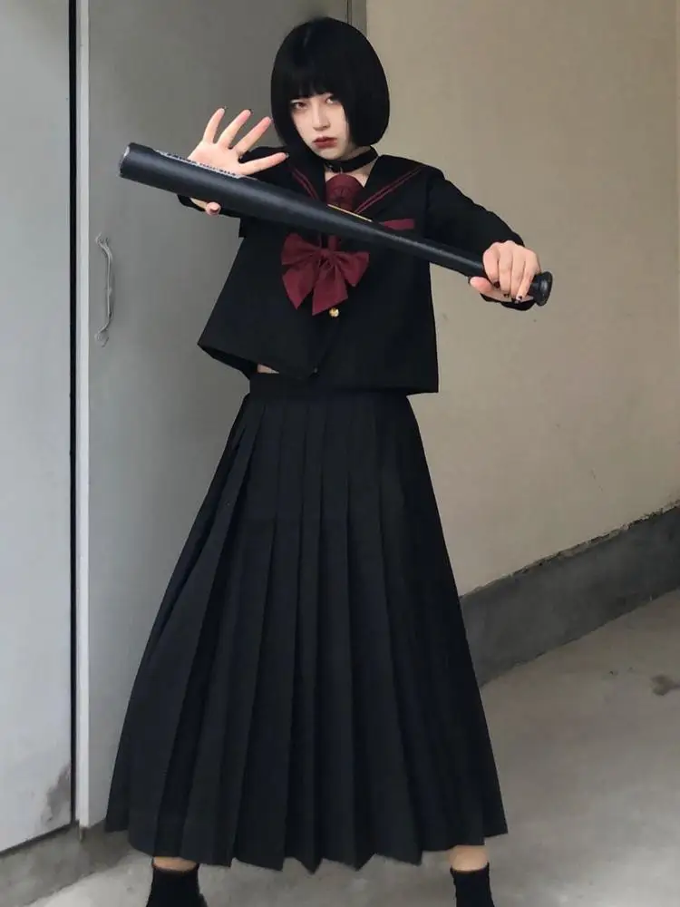 2025 School Girl Embroidery Uniform Long Sleeve Top Japanese Class Sailor School Clothes For Students Anime Cos For Women S-xl