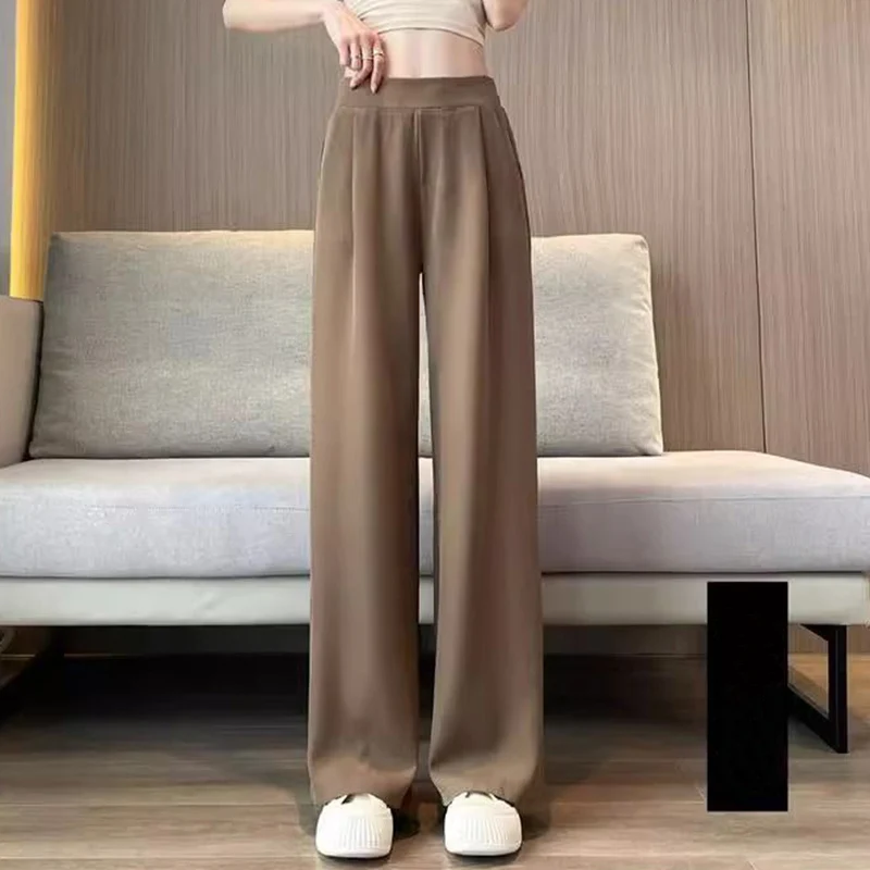 Summer Women Fashion Thin Baggy Pants Female Concise Korean Work Daily Trousers Lady Classic All Match Work High Waisted Slacks