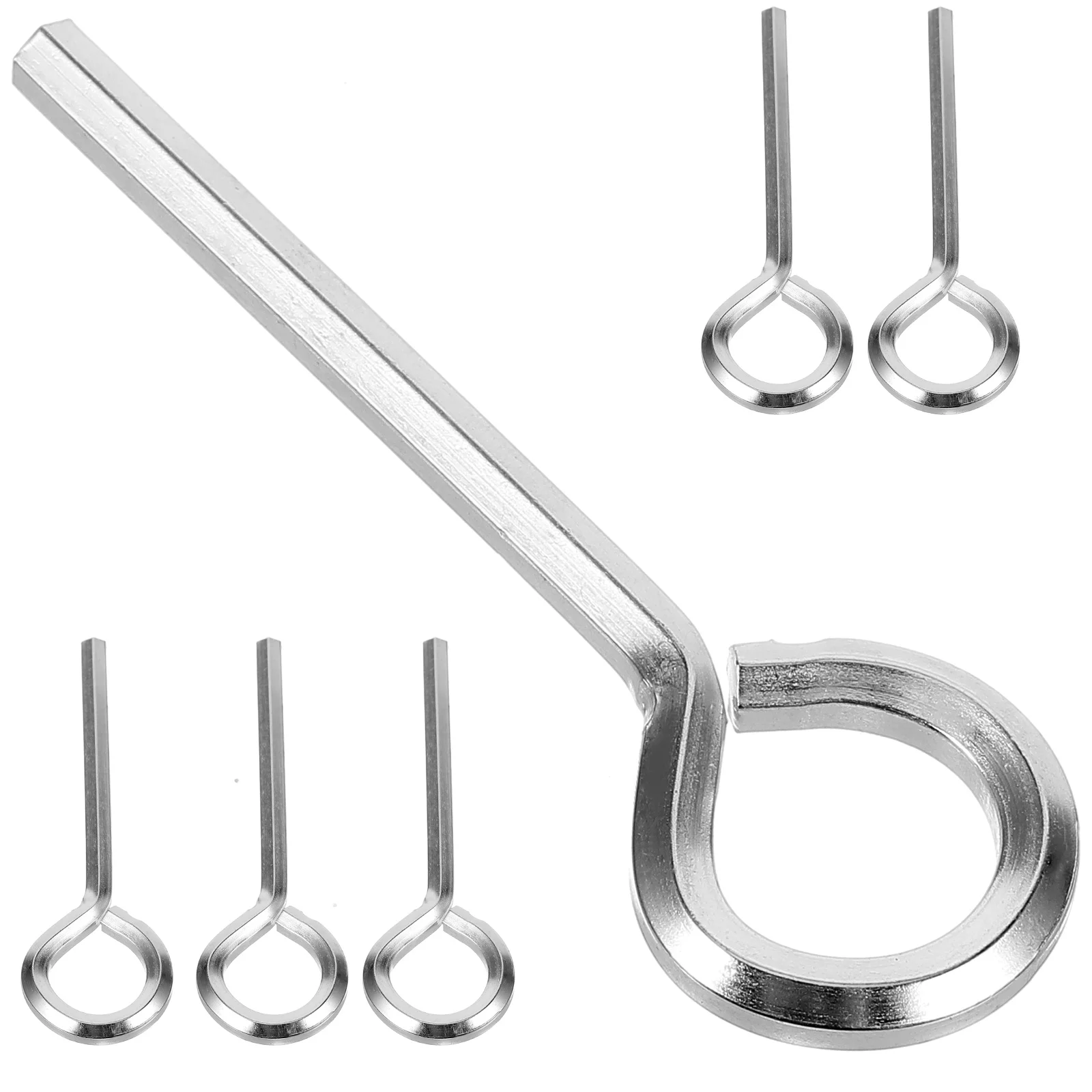 

6 pcs Hexagonal Lock Keys 5/32 Silver Circle 21x70 Wrench Door Emergency Exit High Hardness Anti Rust