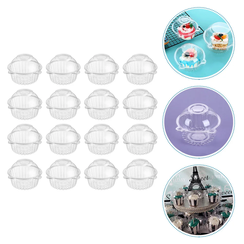 

50pcs Portable Cake Box Birthday Cake Packaging Box Dessert Storage Case Cake Carrier Transparent Cake Carriers