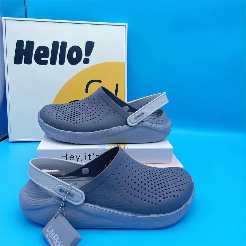 Crocs Lightweight Perforated Clogs with Adjustable Heel Straps and Cushioned Soles Comfort Sandals Slip-Ons Outdoor Beach Shoes