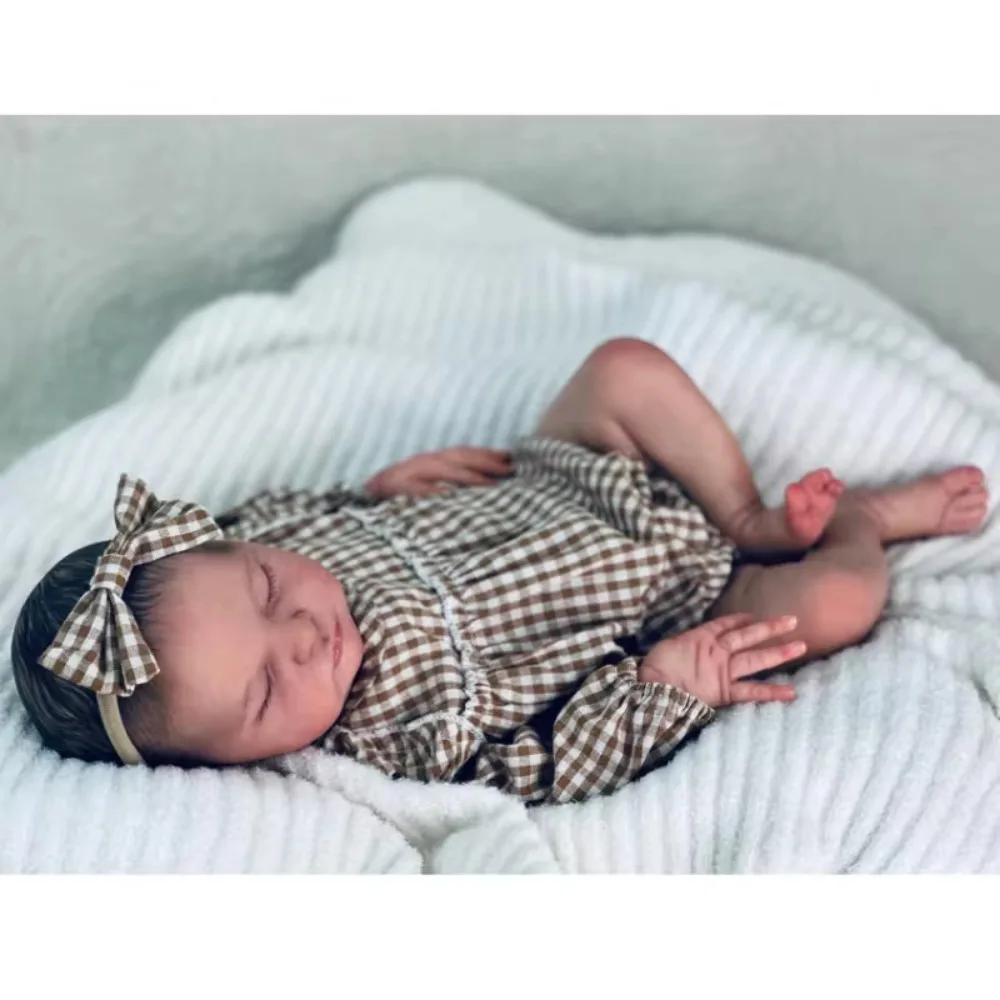 19inch Already Finished Reborn Baby Doll Laura Newborn Baby Size Hand Detailed Painted 3D Skin with Visible Veins Muñecas Bebes