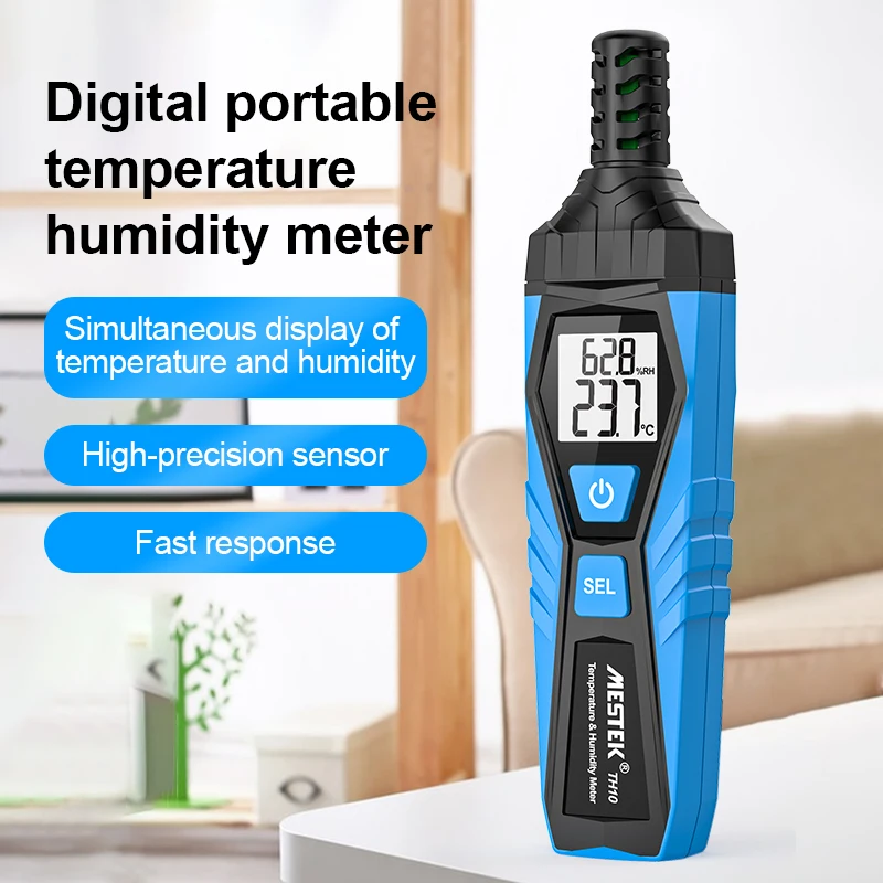Mestek TH10 Digital Temperature & Humidity Meter Multifunctional LCD Fruit Wheat Crops Humidity Tester
