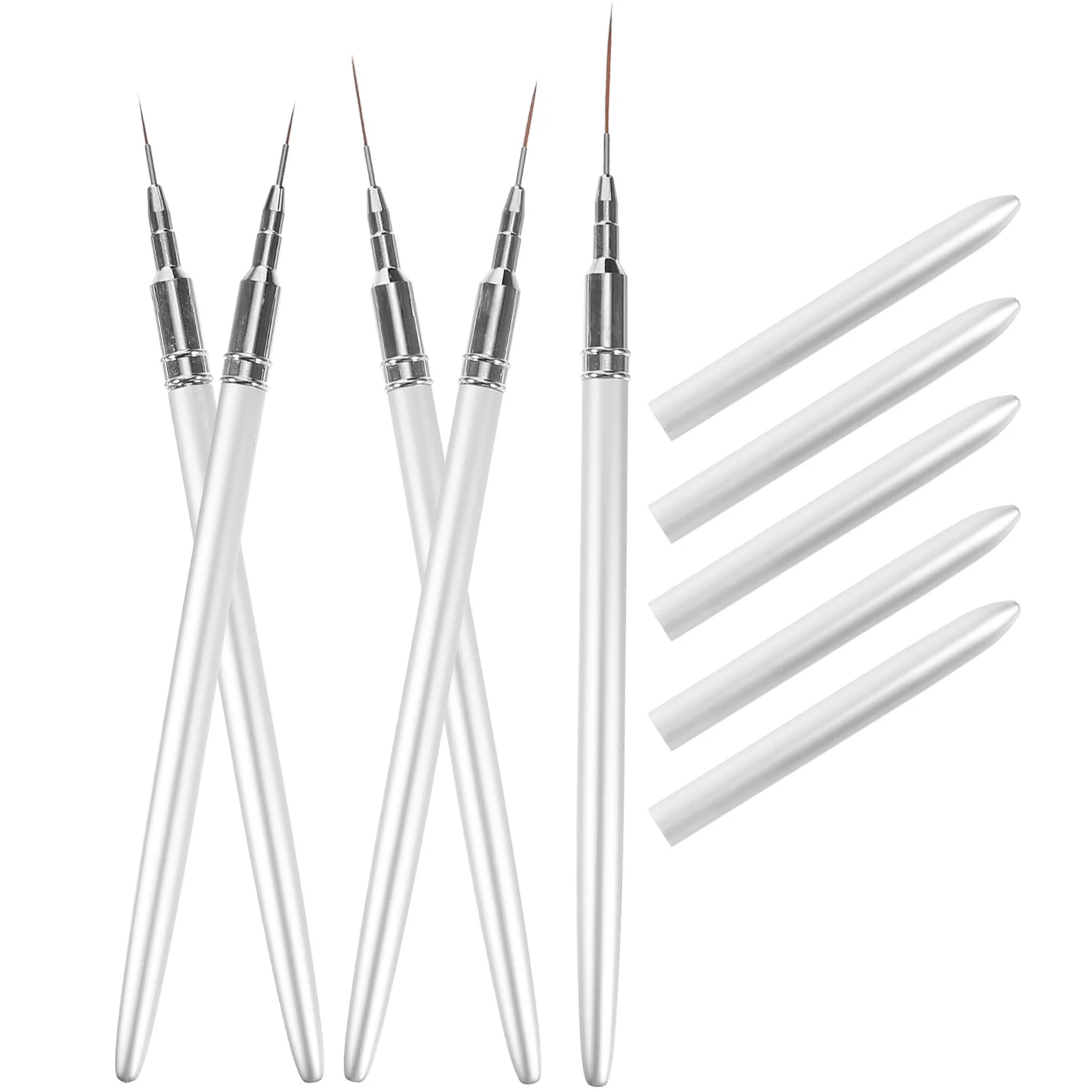 5Pcs Nail Art Liner Pens Metal Premium Quality DIY Manicure Thin Brush for Precise Nail Design Drawing Tools Manicure Liner