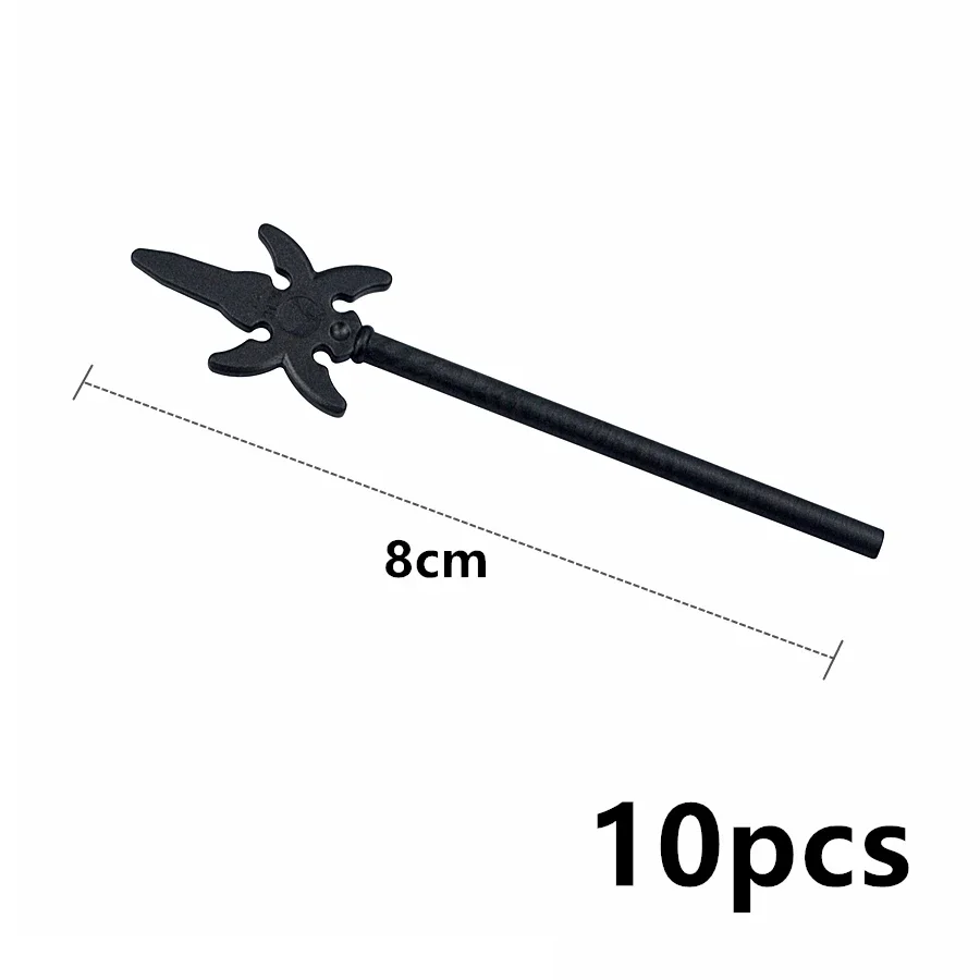 MOC 10 Stück Militärwaffen-Soldatenfiguren Mittelalterliche Bausteine Teile Zauberstab Rüstung Bogen Speer Axt Schulter-Ziegelstein Geschenk Spielzeug – Detail 4