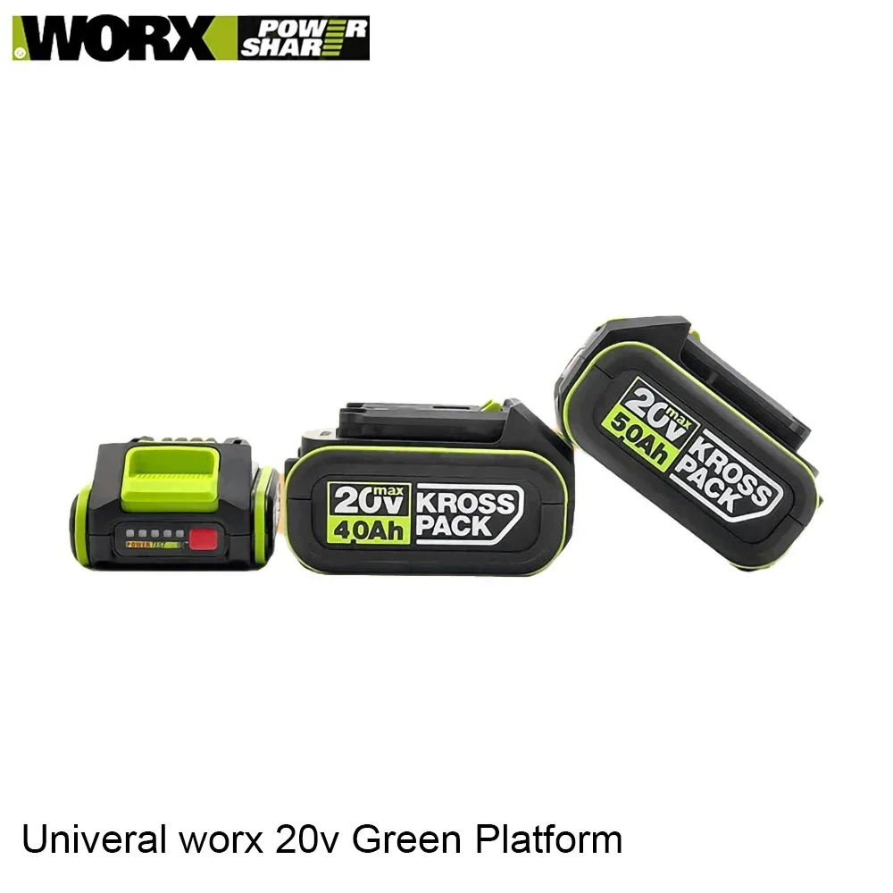 Worx 20V Battery Pack 2Ah 4Ah 5Ah 6Ah Suit for WU386 WU388 WU279 WU182 WU380S WU808 Series Power Tool Universal Green Platform