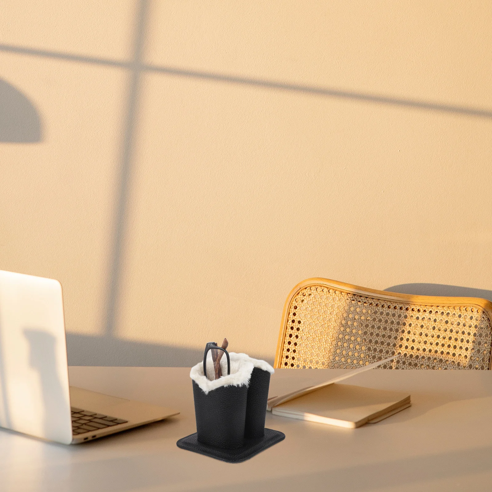 

Double Slot Eyeglasses Display Stand Soft Lined Glasses Holder for Desk Nightstand Compact Stylish Eyewear Storage