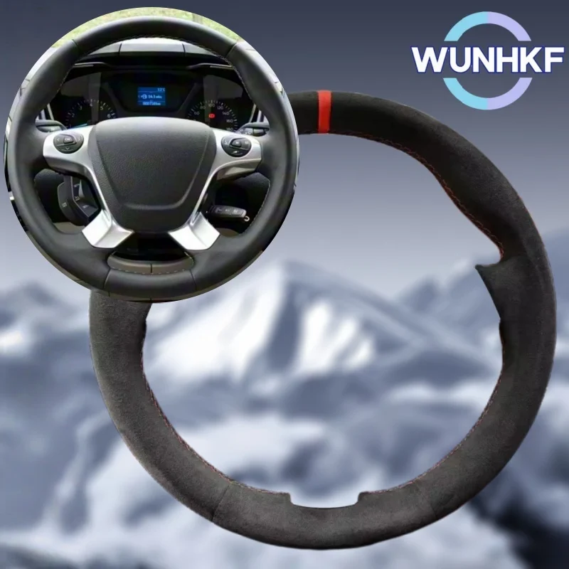 

Custom Car Steering Wheel Cover For Ford Transit Connect Tourneo Grand Tourneo Connect 2014-2020 Suede Steering Wrap Accessories