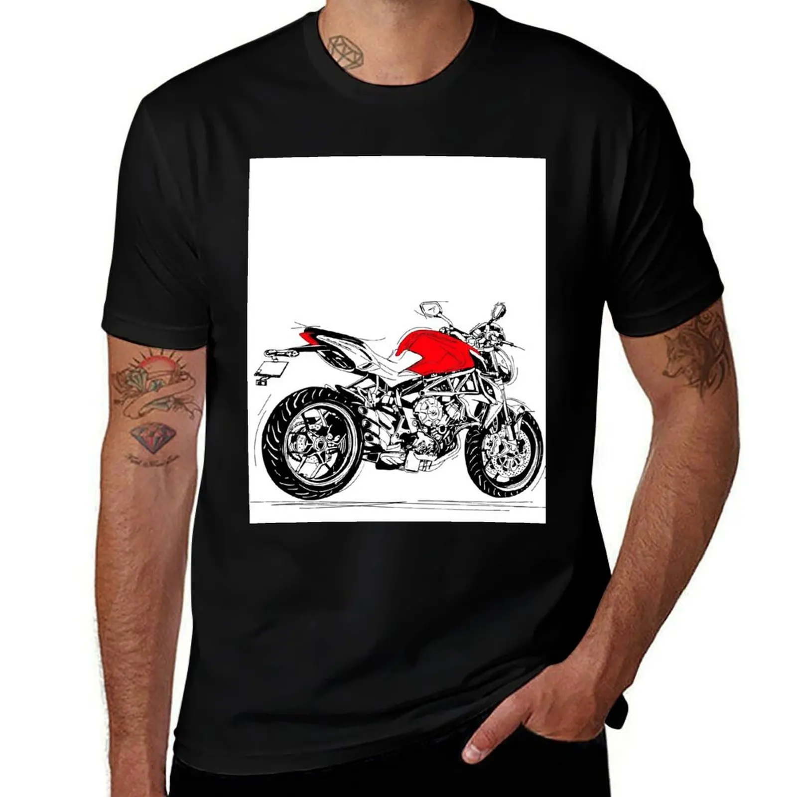 

mv agusta brutale pencil draw T-Shirt man t shirts for men casual man t shirt luxury t shirts for man cotton T-shirt