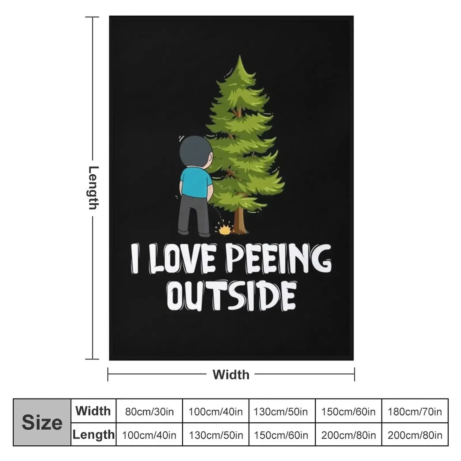 I Love Peeing Outside - Outdoor Camping Throw Blanket Bed linens Sleeping Bag Blankets