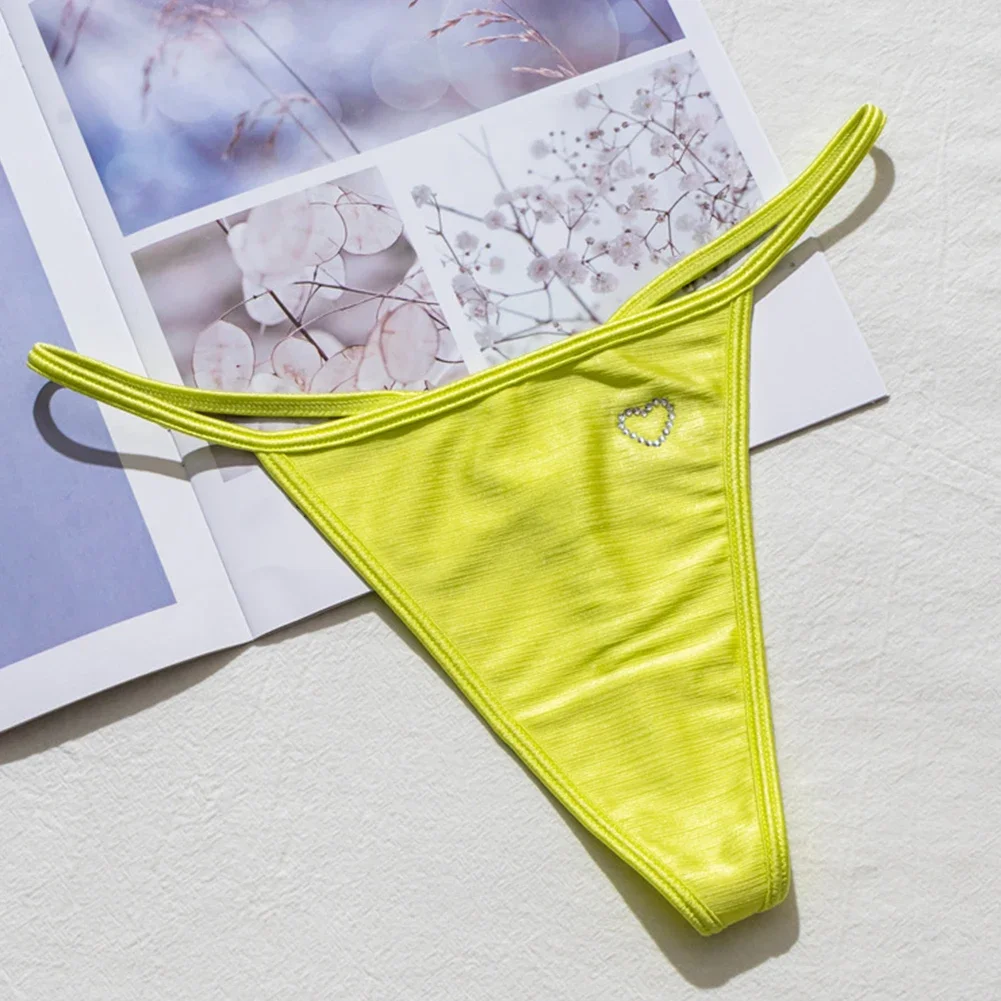 

Women Thong Panties Sexy Lightweight Candy Color Underpants Thin Belts Low Waist T Back Underwear Bikini Summer Soft Briefs