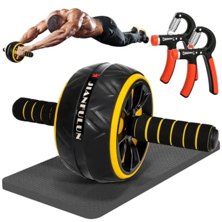Rueda Abdominal para Ejercicios de Core, Equipo de Gimnasio en Casa, Herramienta de Entrenamiento Abdominal, Plástico Negro con Agarre Antideslizante