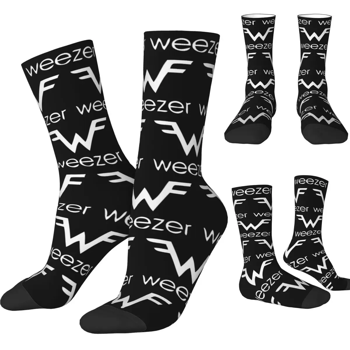 

Носки Weezer Band для рок-музыки, мужские и женские модные носки из полиэстера, новинка, весенне-летние, осенне-зимние носки, подарок