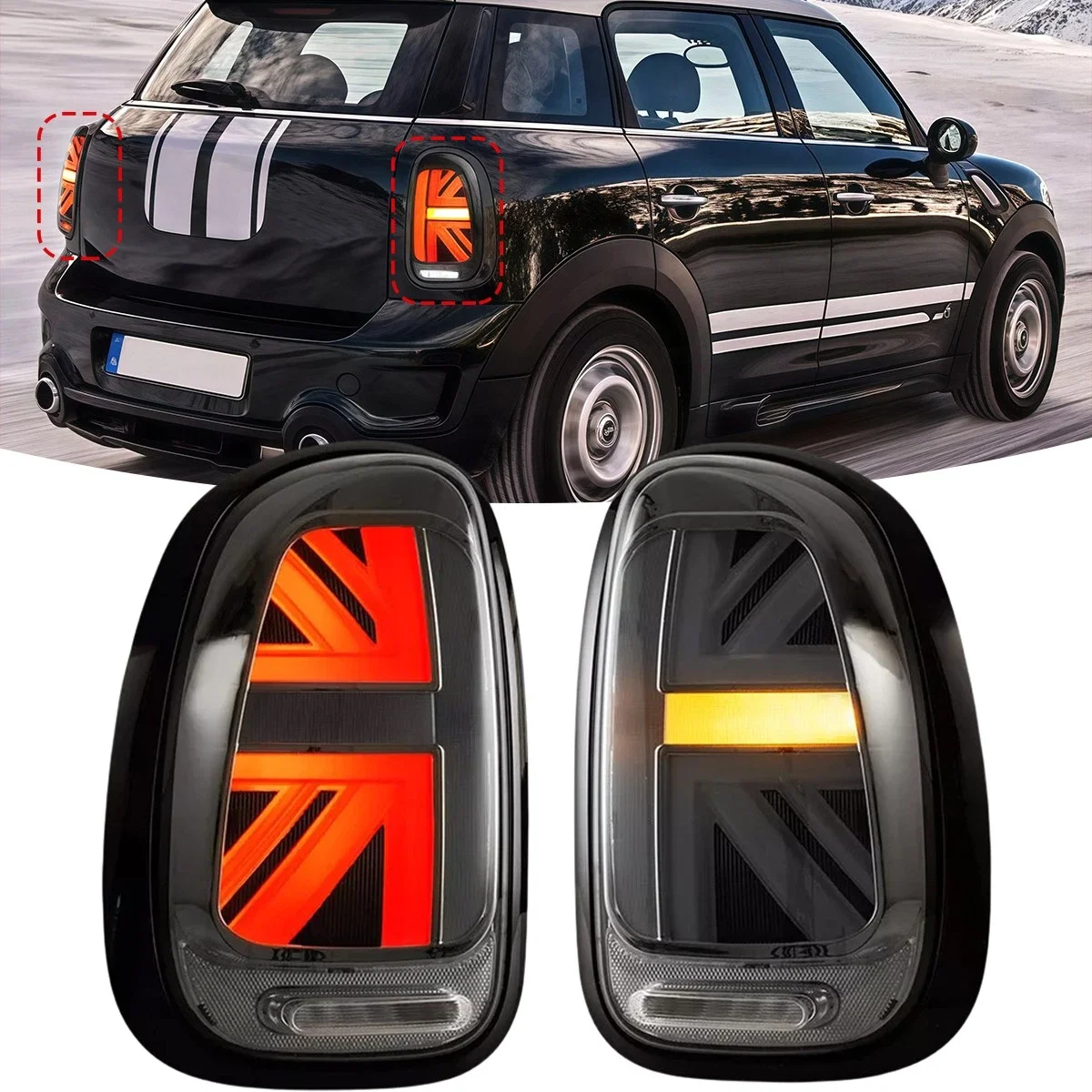 Smoked Black LED Rear Tail Brake Light Lamp Assembly 63219808149 63219808153 63219807183 For MINI Countryman R60 2010-2016