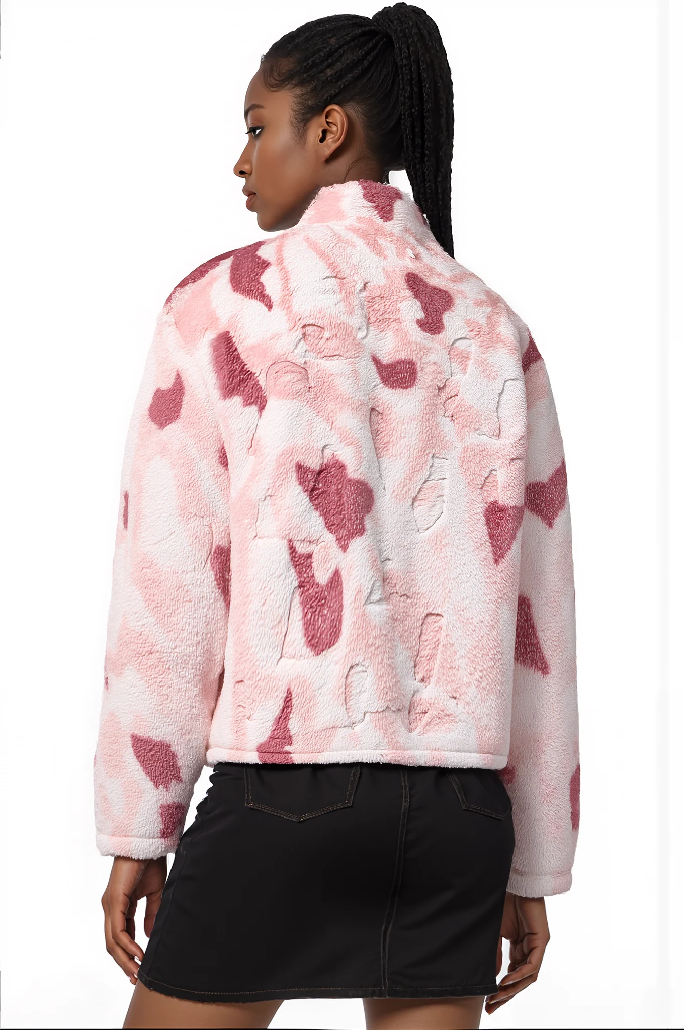 

Women's Camouflage Fleece Jacket, 2025 Autumn Winter Warm Lamb Fleece Coat, Loose Stand Collar Zipper, Multi-Color Optional