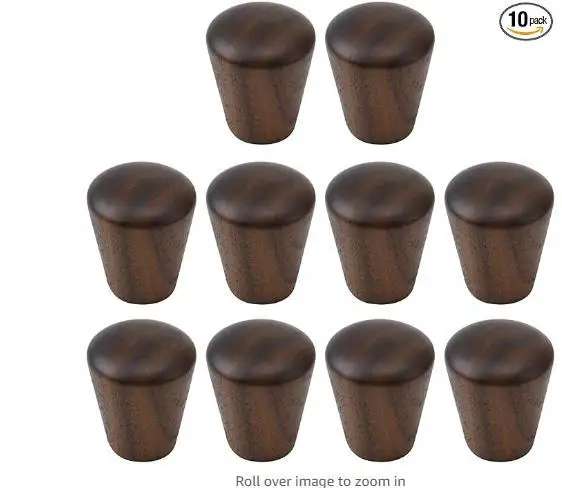 

10Pcs Wooden Door Knobs Versatile Design Timeless Appeal for Kitchen Cabinets Dressers Drawers Walnut Handle Wood Drawer Pulls