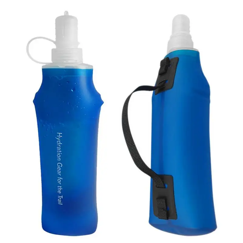 1PCS 380ml / 500ml Soft Bottle Folding Collapsible  TPU Hydration Flask Water Bottle For Outdoor Running Hiking Cycling