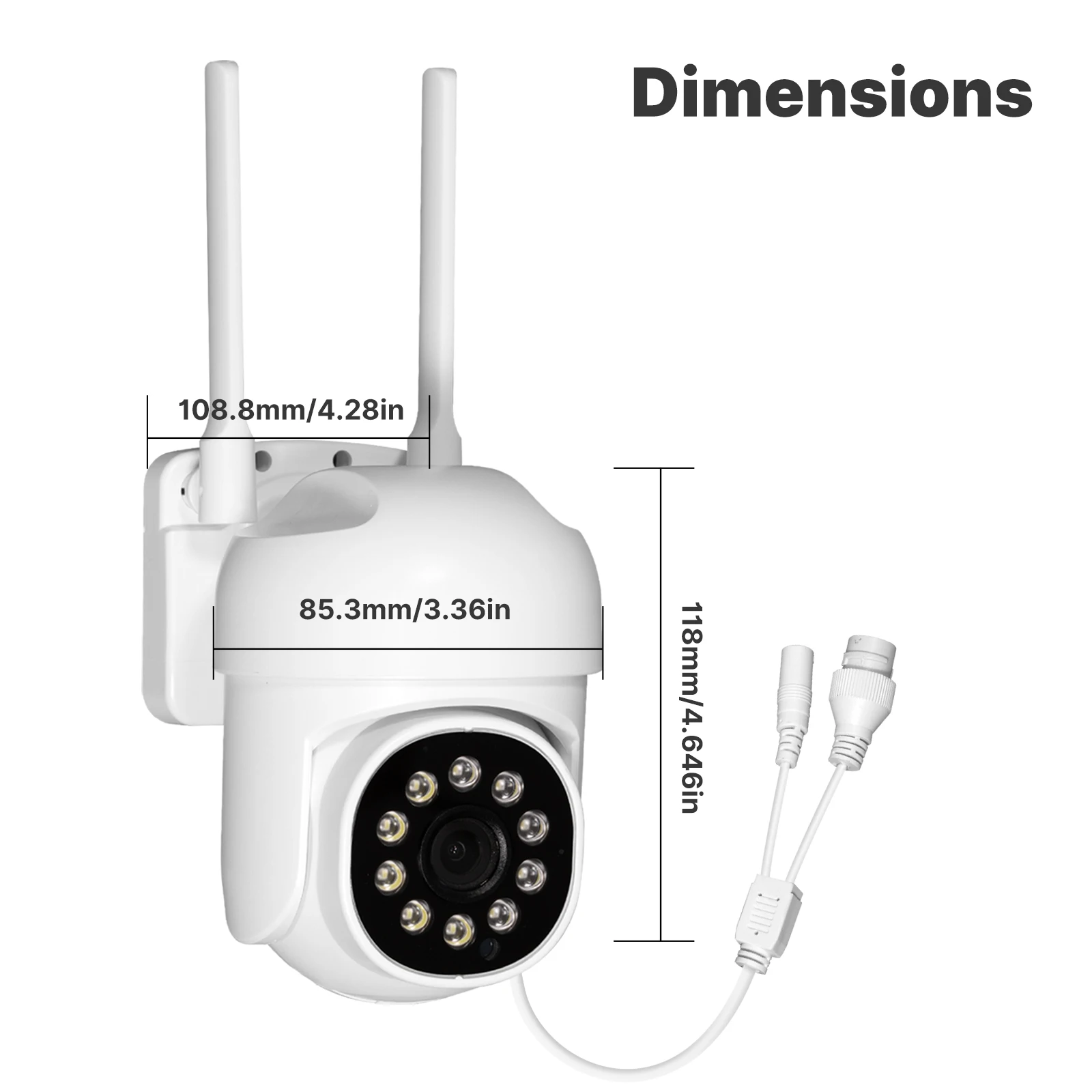 MOES Tuya WiFi 3MP Smart Security Camera Support Wireless &Wired RJ45 Network IP65 Waterproof Motion Tracking Full Color Night