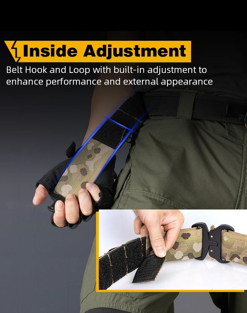 Ceinture Tactique élastique IDOGEAR - Dégagement Rapide 1,5 Pouce Réglable (NEUF)