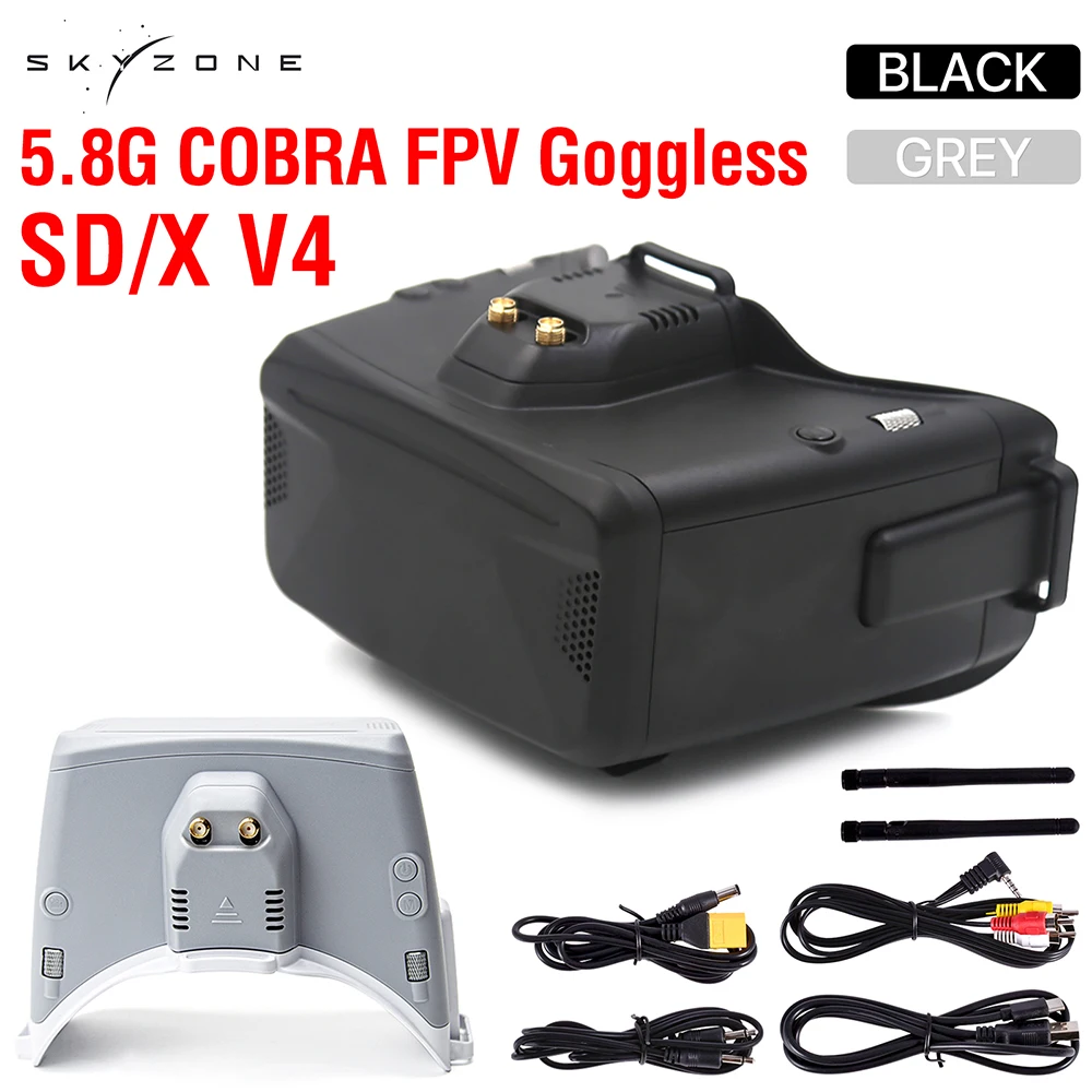 

SKYZONE Cobra SX V2 FPV Video Goggles 800x480 4.3in Cobra 1280x720 4.1in 5.8G 48CH Receiver Head Tracker DVR ForFPV Racing Drone