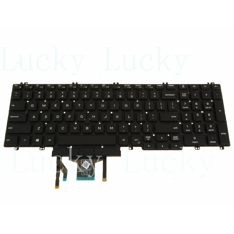 f  0MMH7V FOR DELL Latitude 5500 Precision 3540 Laptop Dual Point Backlit Keyboard