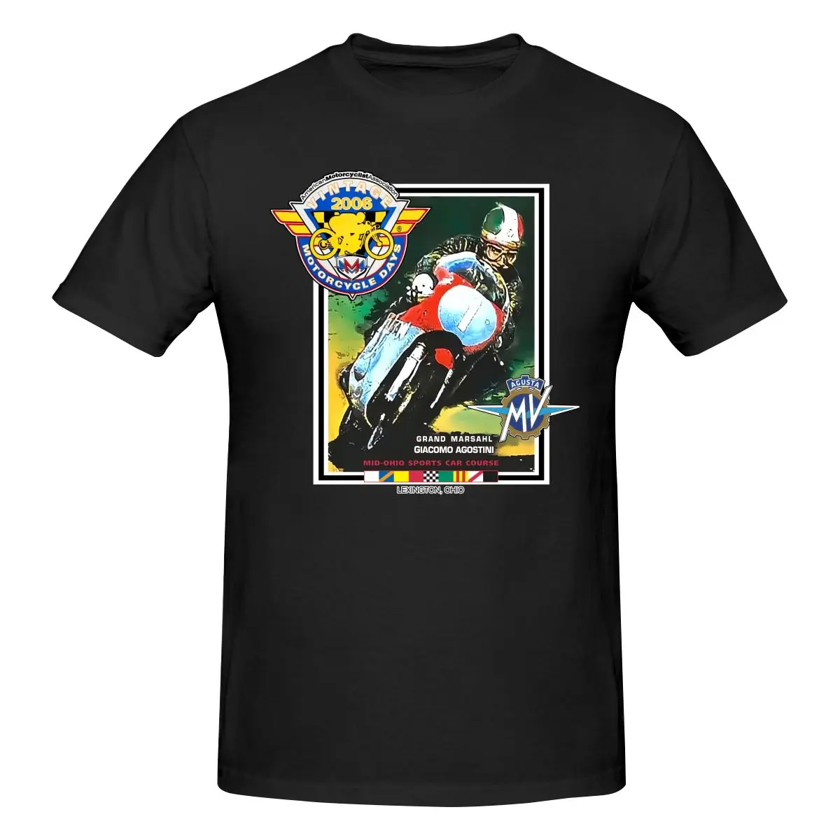 Vintage Giacomo Agostini 2006 días de motocicleta mediados de Ohio deportes camiseta nueva grandes mangas largas o cortas