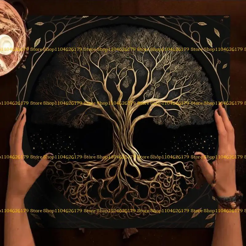 

A1A2 Altar Cloth Life Tree Altar Tapestry Tablecloth Tarot Mat Tarot Card Cloth Witch