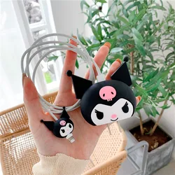 Sanrio Kawaii Kuromi Melody Hellokitty New Charger Protective Cover Silicone Anime Accessories Decoration Cute Pendant Girl Gift